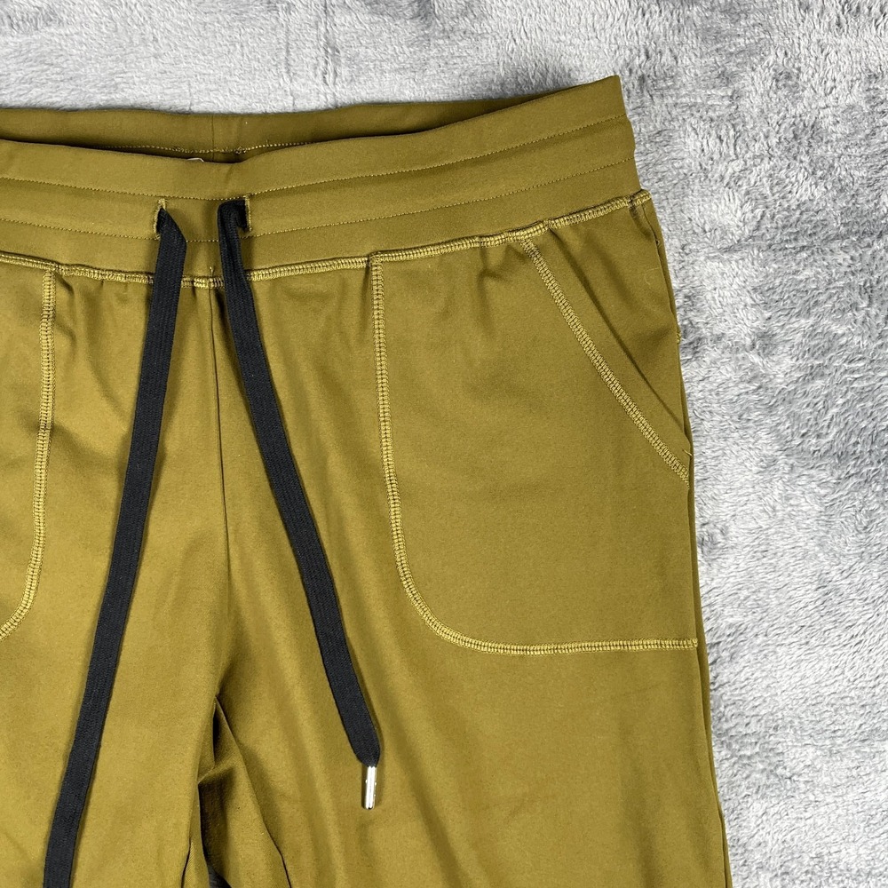 Zyia Active Unwind Jogger Pants Womens Medium Olive Green Mid Rise Drawstring - Picture 3 of 14